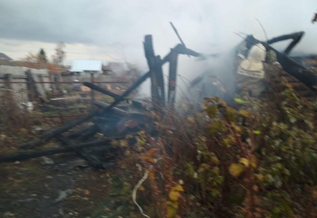 В селе Алексеевка сгорела баня