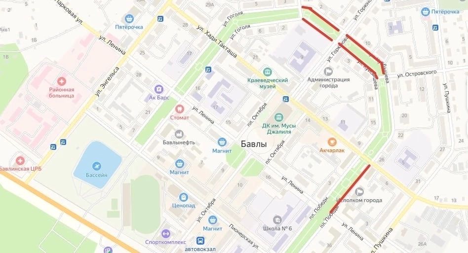 В Бавлах в нескольких центральных улицах ограничат движение