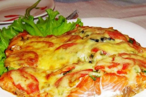 Сыр астында пешкән балык