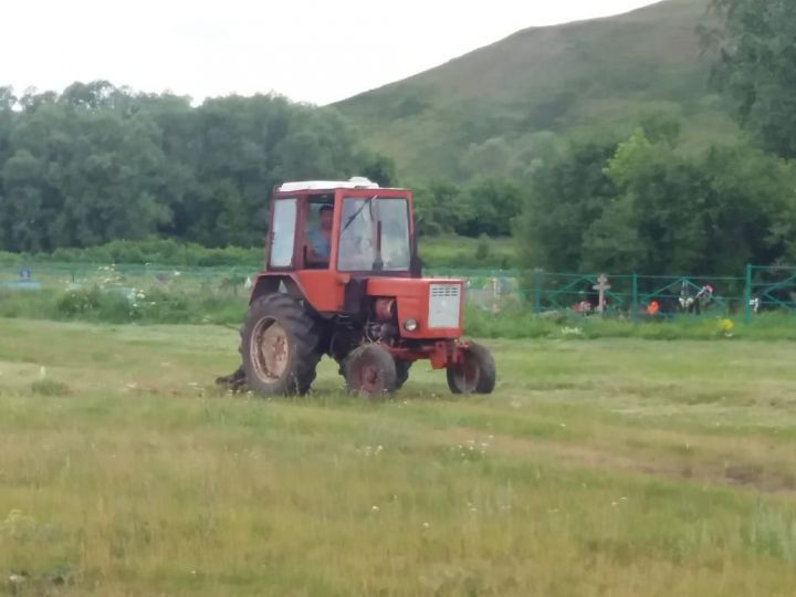 В селе Покровский Урустамак Бавлинского района ведутся работы по покосу травы