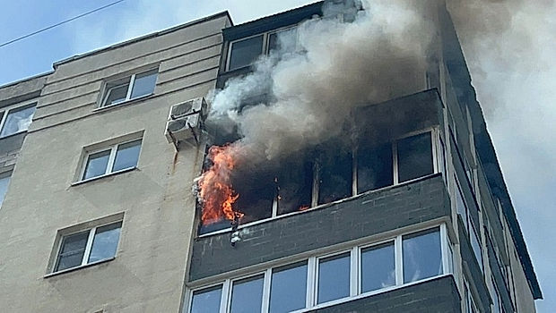 В Башкирии зафиксирован пожар в многоэтажном доме