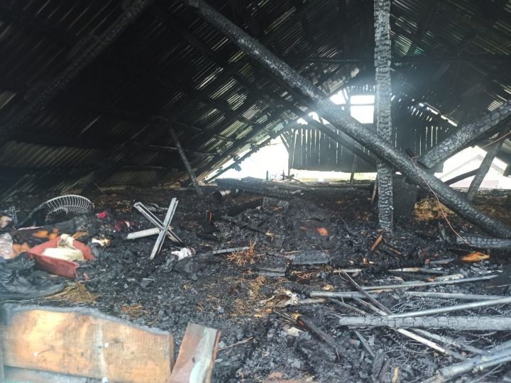 В Бавлах огнём повреждена крыша дома
