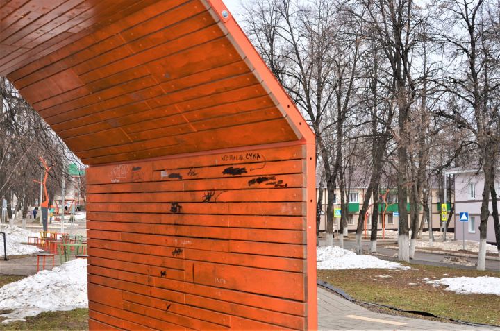 Бавлинский парк «украшают» художества вандалов