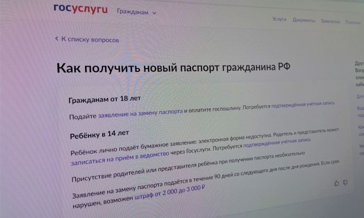 Более 50% бавлинцев меняют паспорта через портал госуслуг