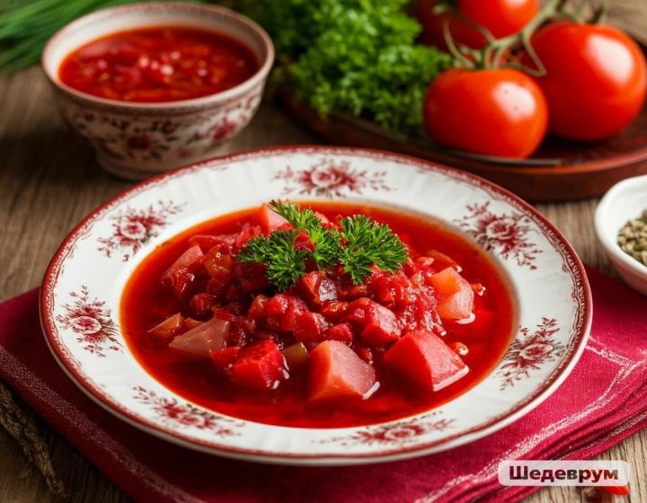 Борщны куе кызыл төстә пешерү ысулы