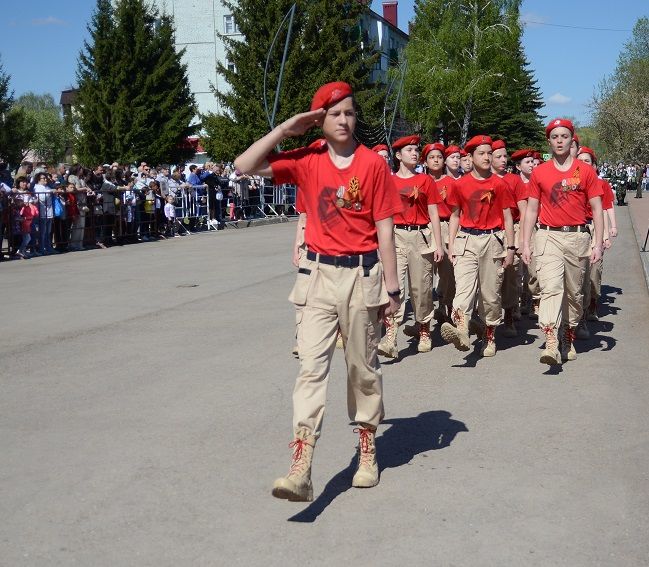 Самолет с флагом Победы пролетел над Бавлами