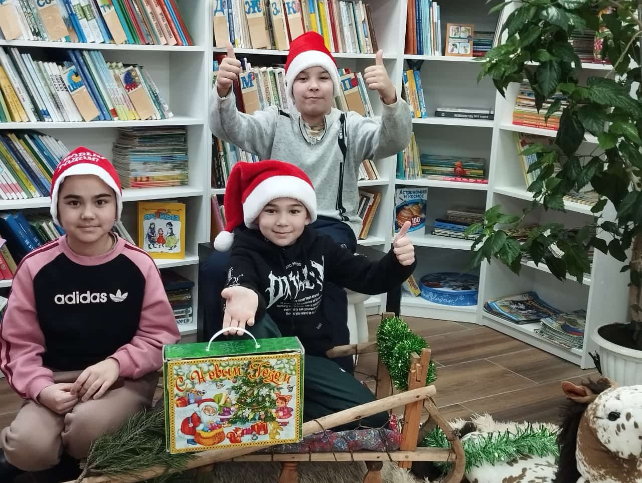 Баулы гаиләләре китапханәдә ял итә